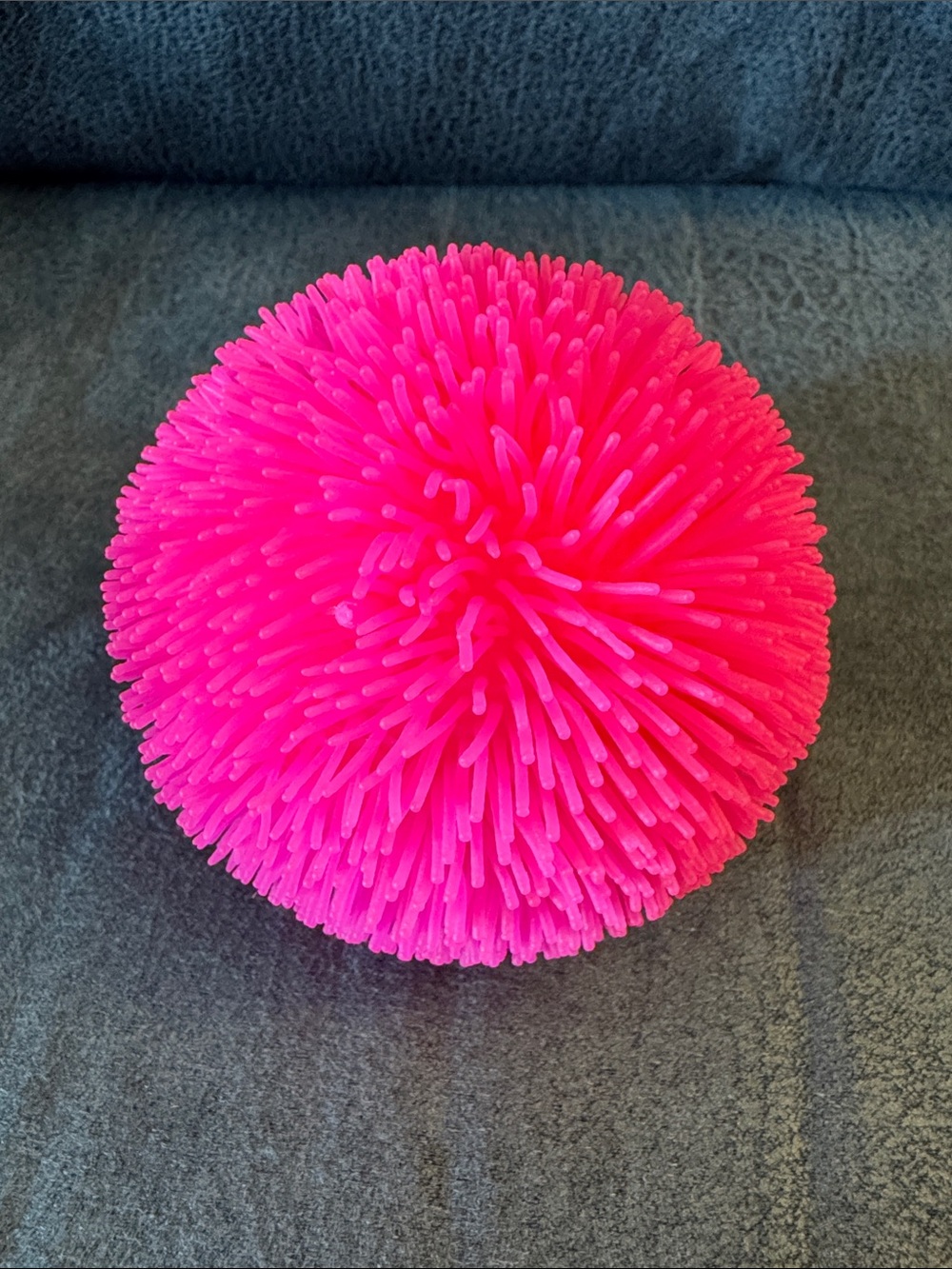 Pink Sensory Squishy Puffer Ball — Soft Tactile Stress Relief
